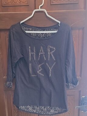 3 For $40 Black 'Harley' Embellished Layered-Look Long Sleeve Top